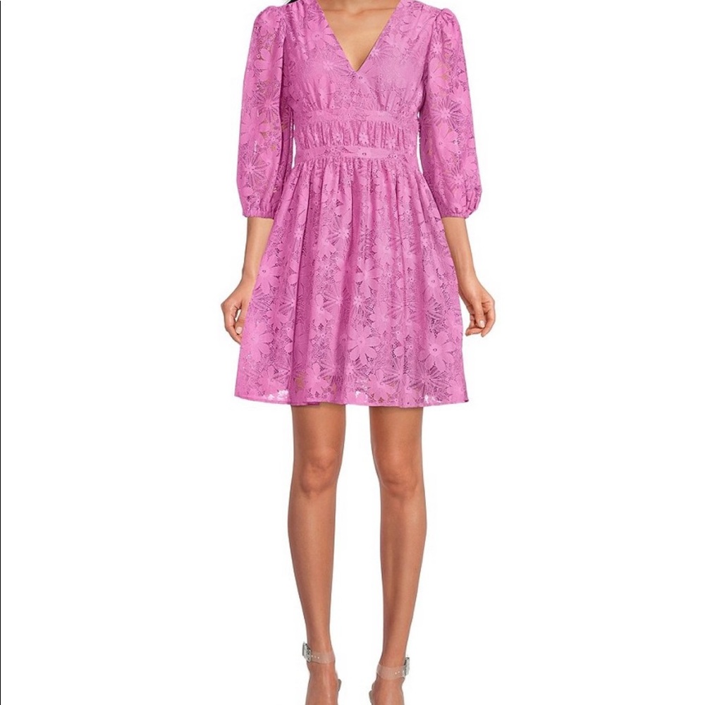 Rachel Parcell Long Sleeve Fit & Flare Lace Dress